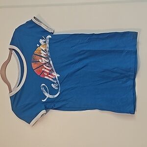 California Graphic Ringer Tee - Blue